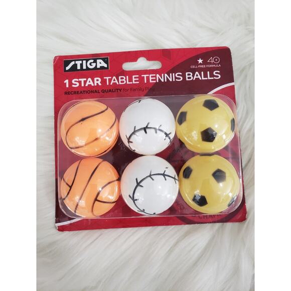 STIGA 6 Pack Sports Table Tennis Balls - 40mm ITTF Regulation Size - Picture 1 of 4